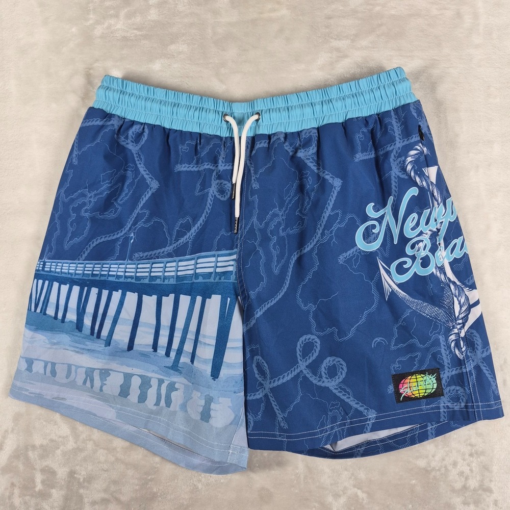 Slunks Shorts Men's Large Blue Newport Beach Volleyball Pool Casual Comfort